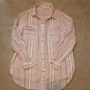 Susan Graver Pink and Cream Striped Top